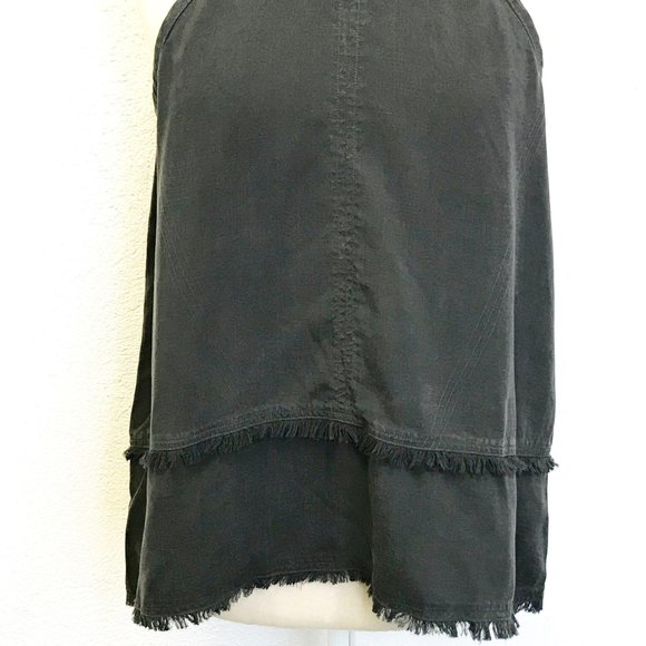 Anthropologie Chambray Fringed Hem Top - Picture 4 of 8